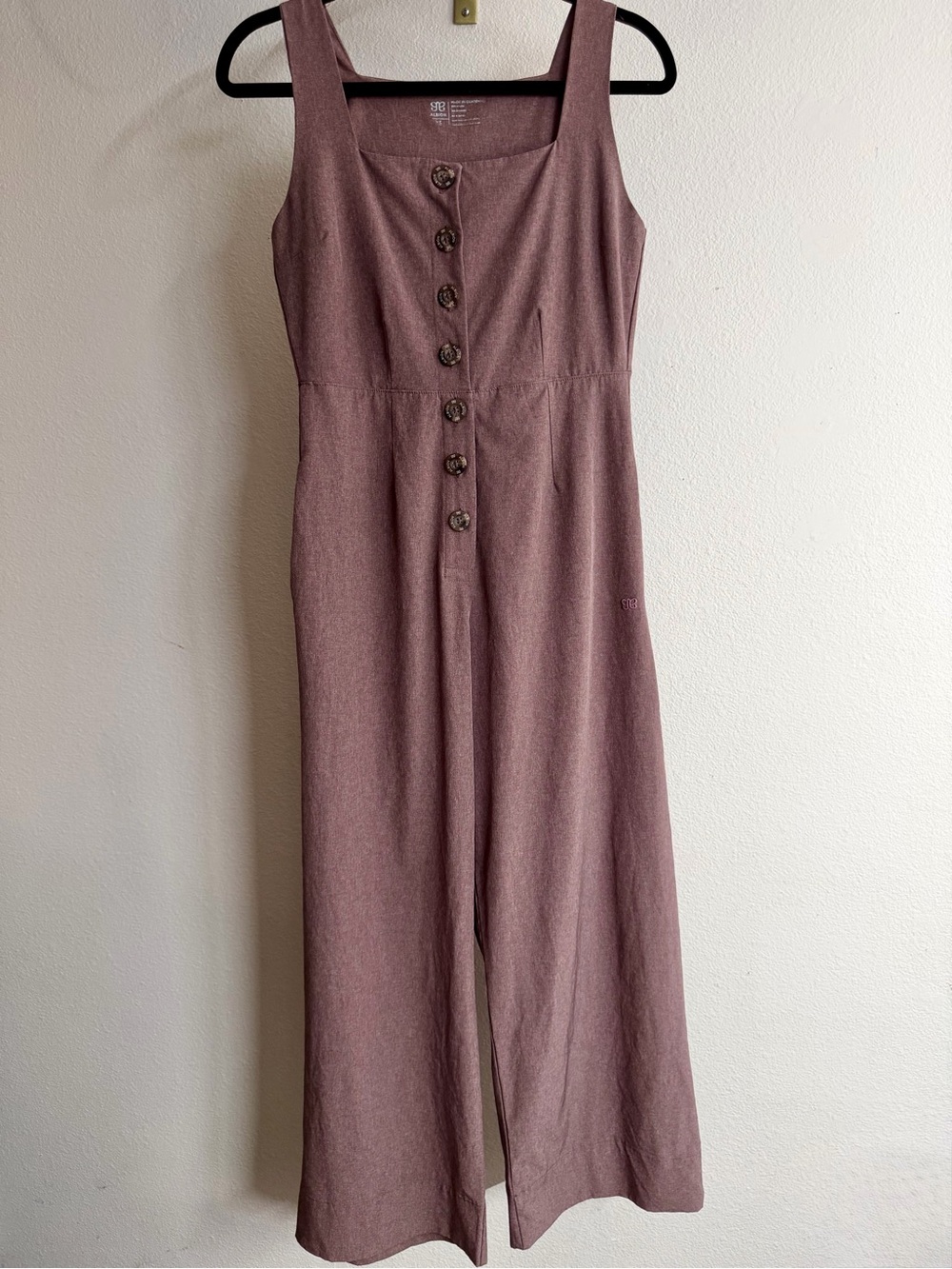 Albion Fit Mauve City Jumpsuit Button Front Wide Leg Size xS